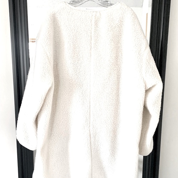 AVA & VIV Sherpa Oversized Cream Coat - Picture 4 of 5